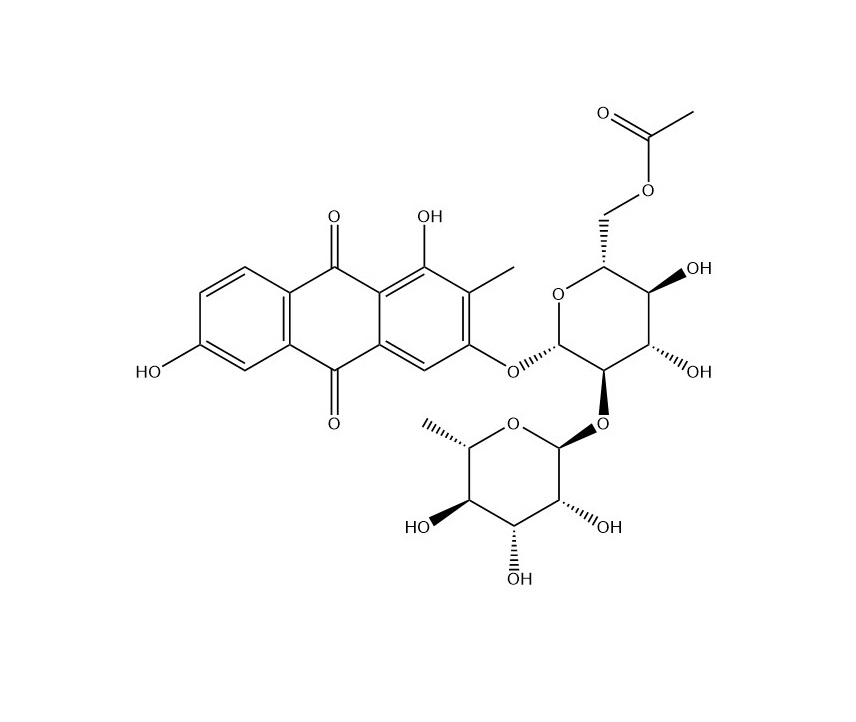 1,3,6-三羥基-2-甲基蒽醌-3-O-α-鼠李糖-（1→2）-β-D-（6’-O-乙?；?葡萄糖苷|87686-87-1
